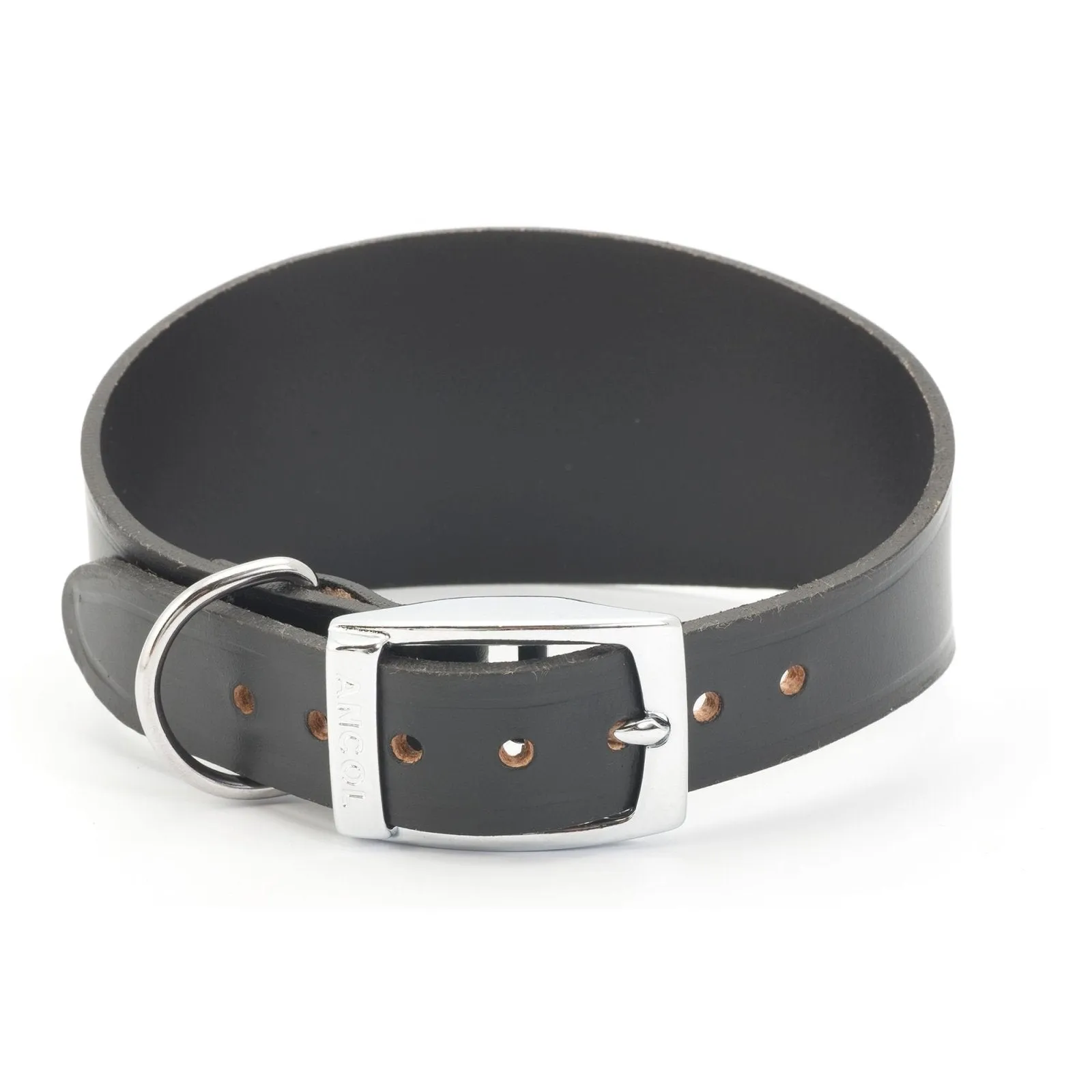 Ancol Leather Greyhound Collar Black
