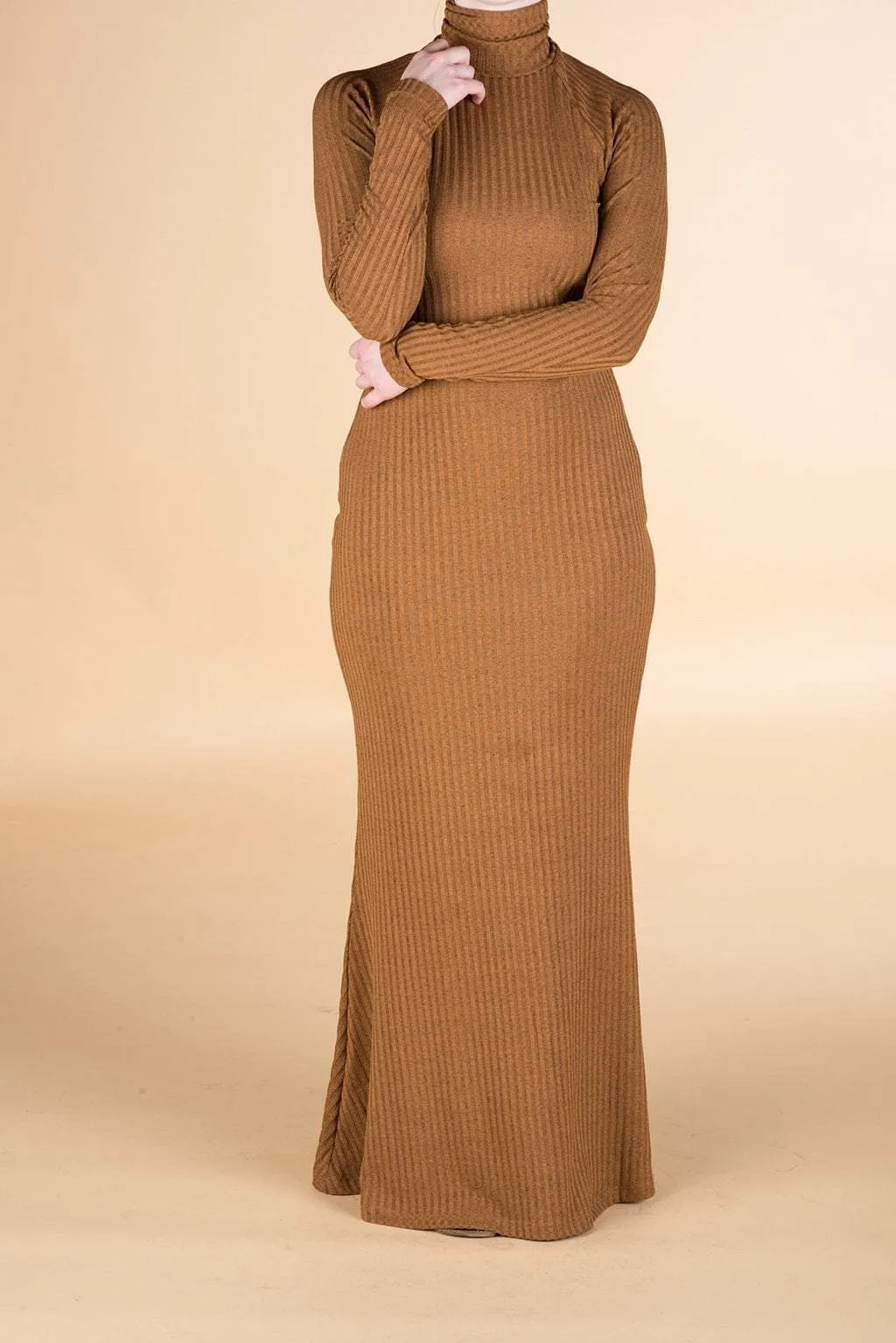 Apple Cider Turtle-neck long sleeve Maxi dress
