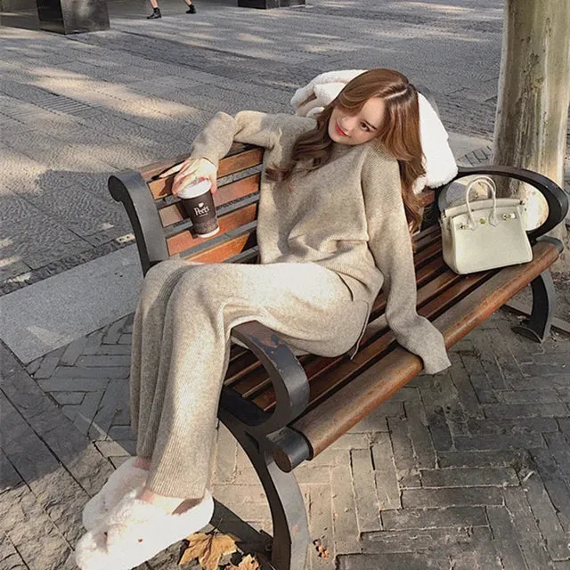 Autumn Knit Set Pullover & Pants