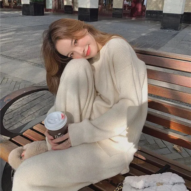 Autumn Knit Set Pullover & Pants