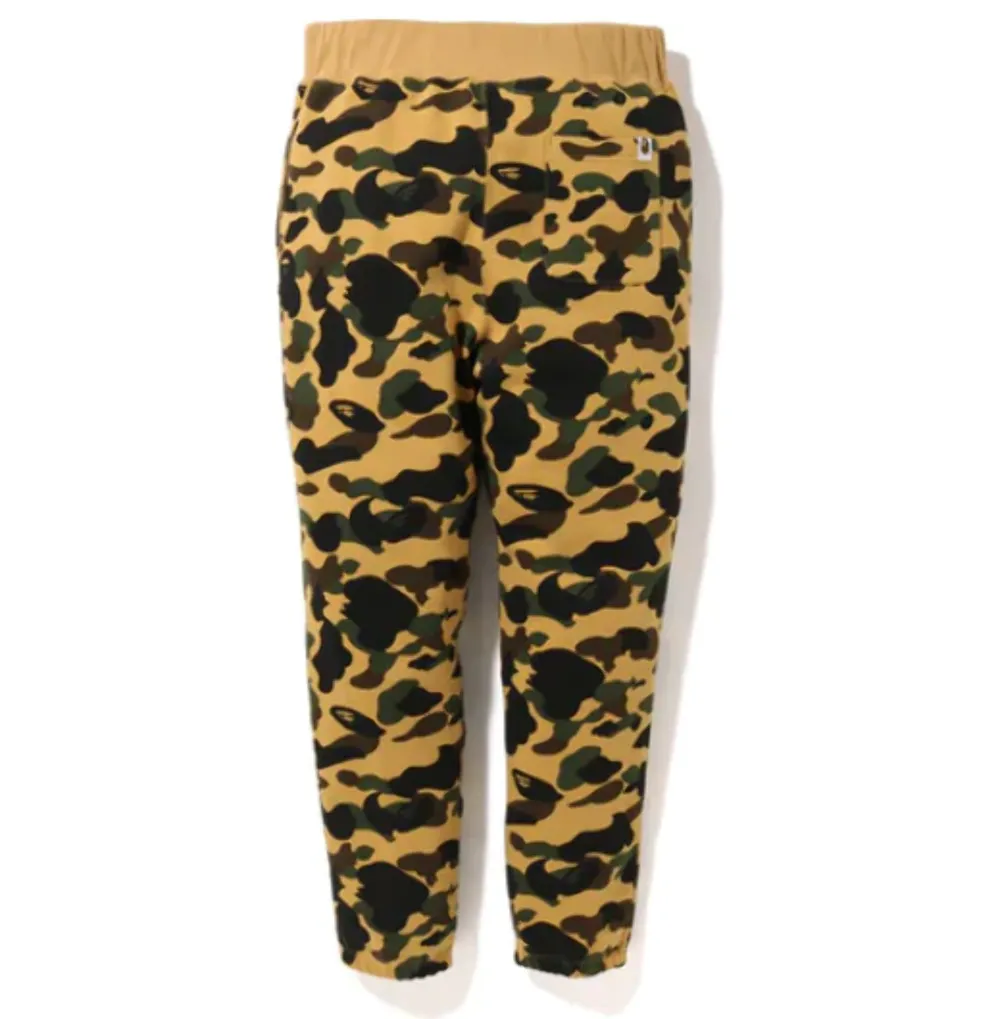 Bape 1ST Camo Ape Head Patched Sweatpants Yellow 001PTI801024M