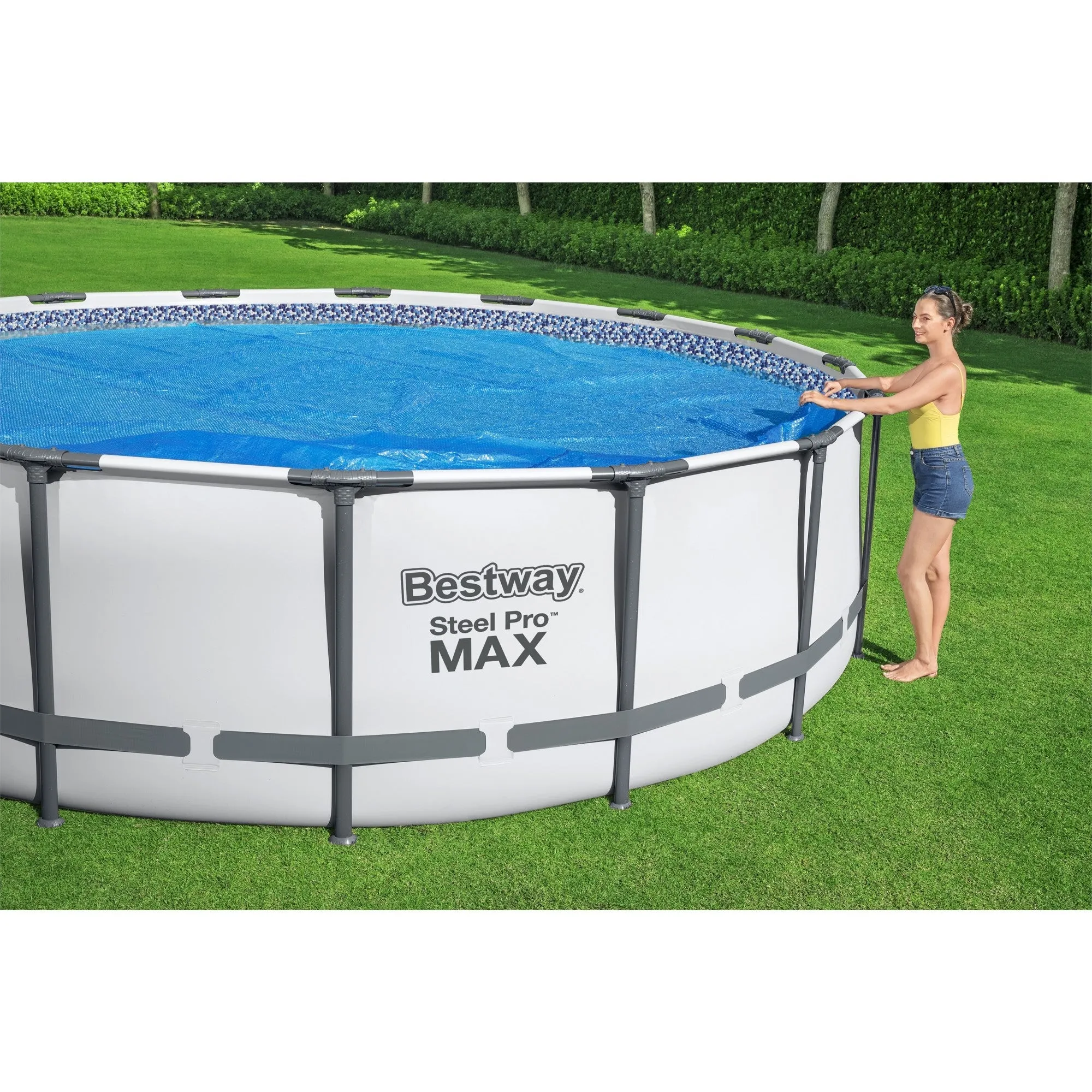 Bestway Flowclear 18' Round Solar Pool Cover for Above Ground Pools (Cover Only)