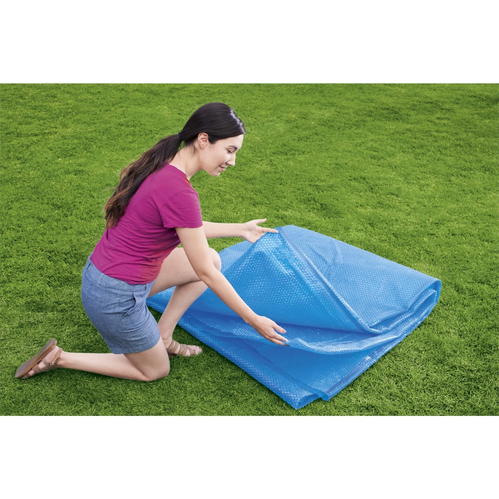 Bestway Flowclear 18' Round Solar Pool Cover for Above Ground Pools (Cover Only)