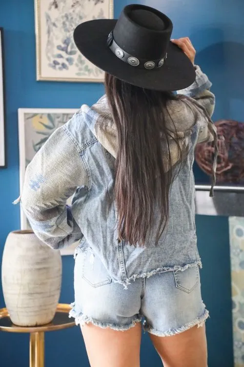Blue Aztec Denim Jacket