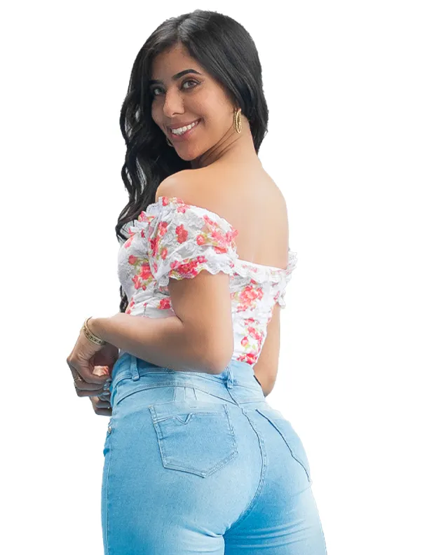 Bodysuit Shaper Blusa Faja  Rosas