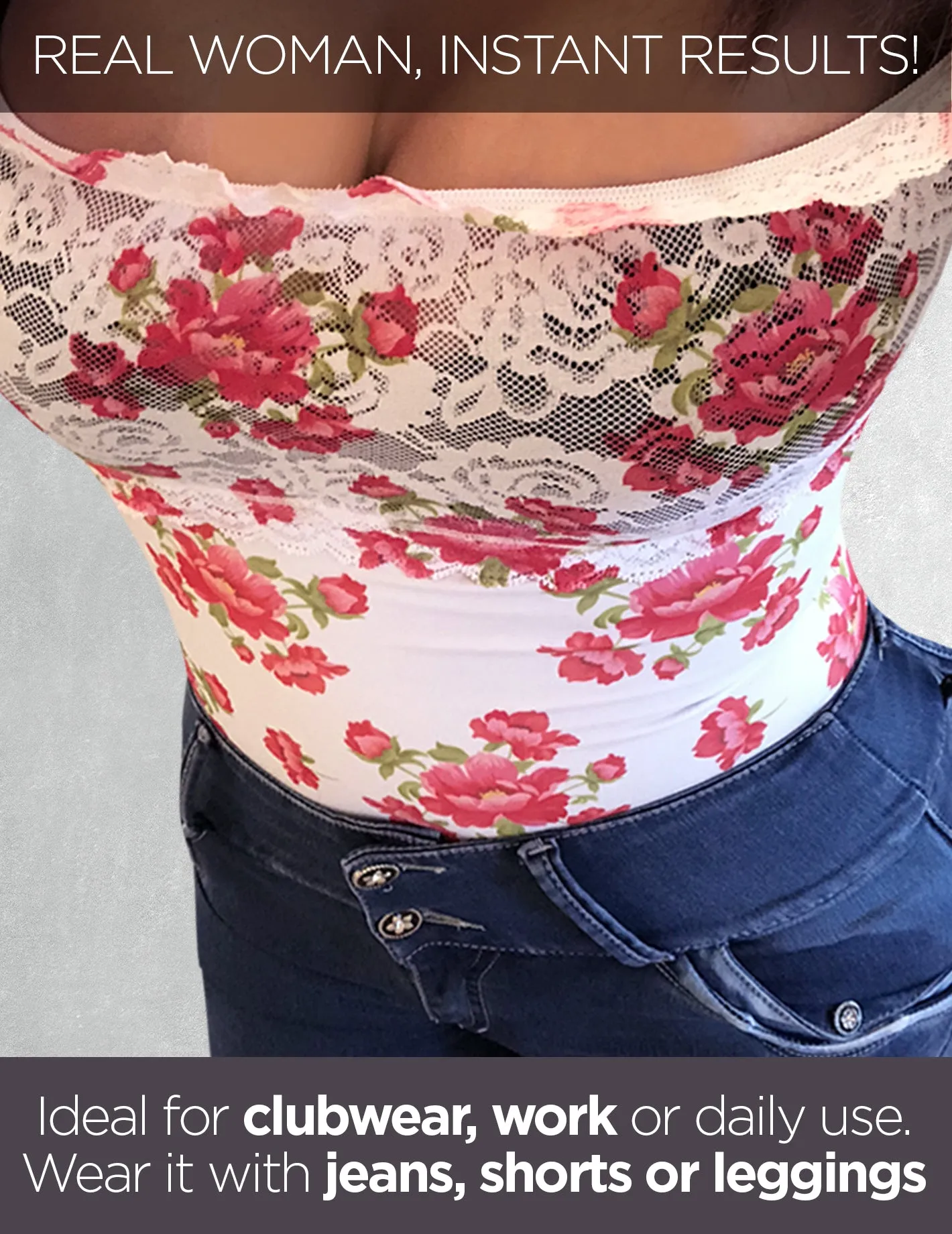 Bodysuit Shaper Blusa Faja  Rosas