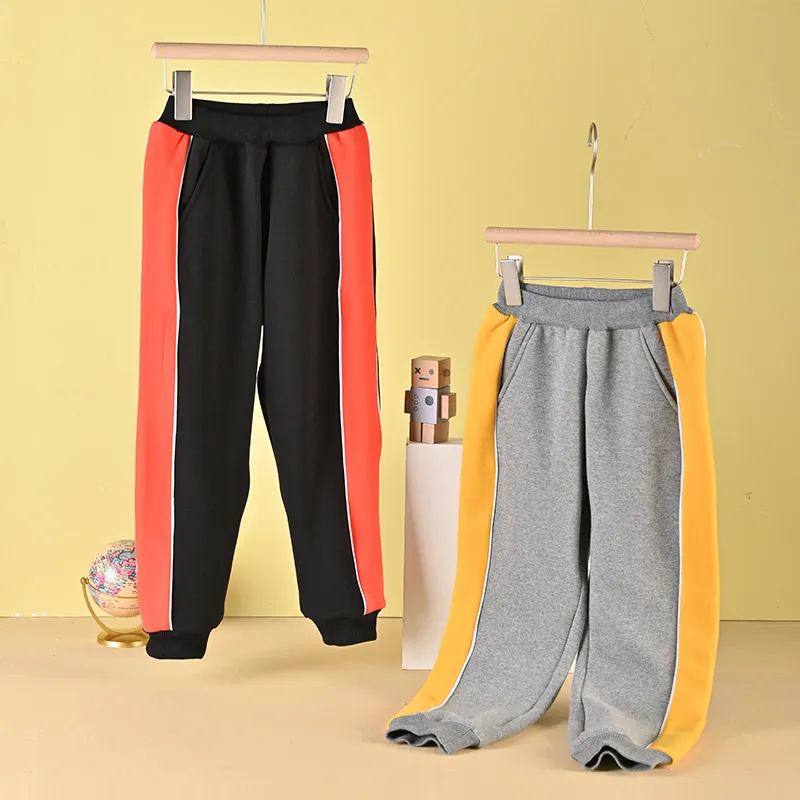 Boys Color Striped Sweatpants with Pockets