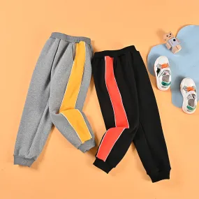 Boys Color Striped Sweatpants with Pockets