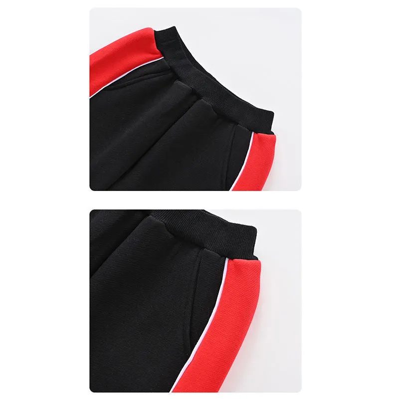 Boys Color Striped Sweatpants with Pockets