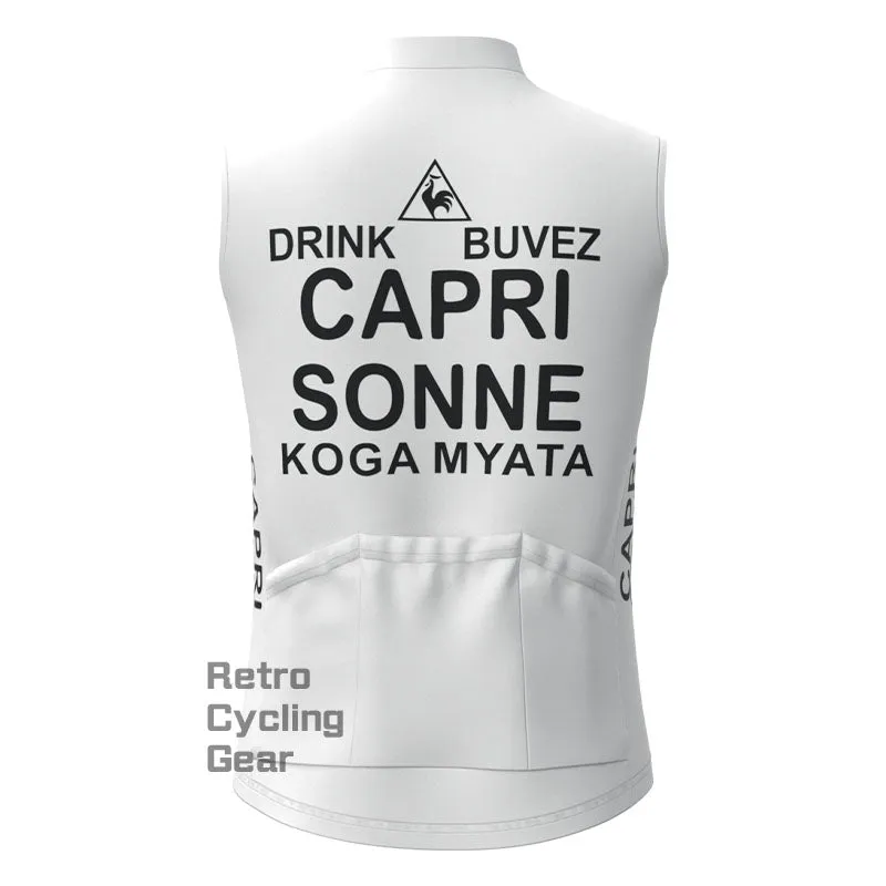 CAPRI White Fleece Retro Cycling Vest