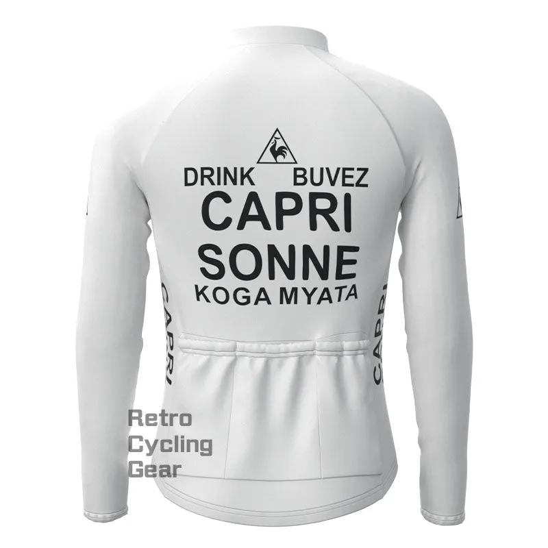 CAPRI White Fleece Retro Long Sleeves Jerseys