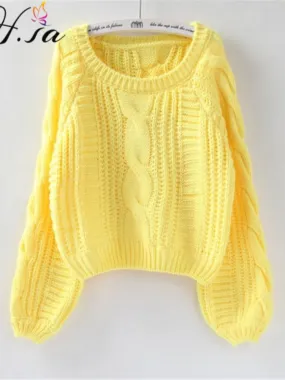 Chic Candy Twist Color Short Sweater