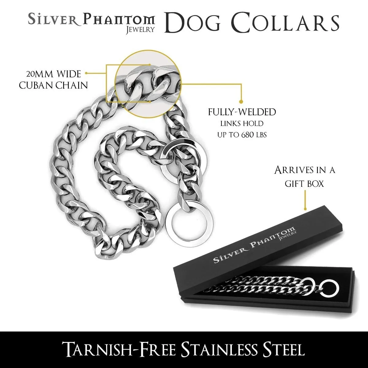 Cuban Chain Dog Collar