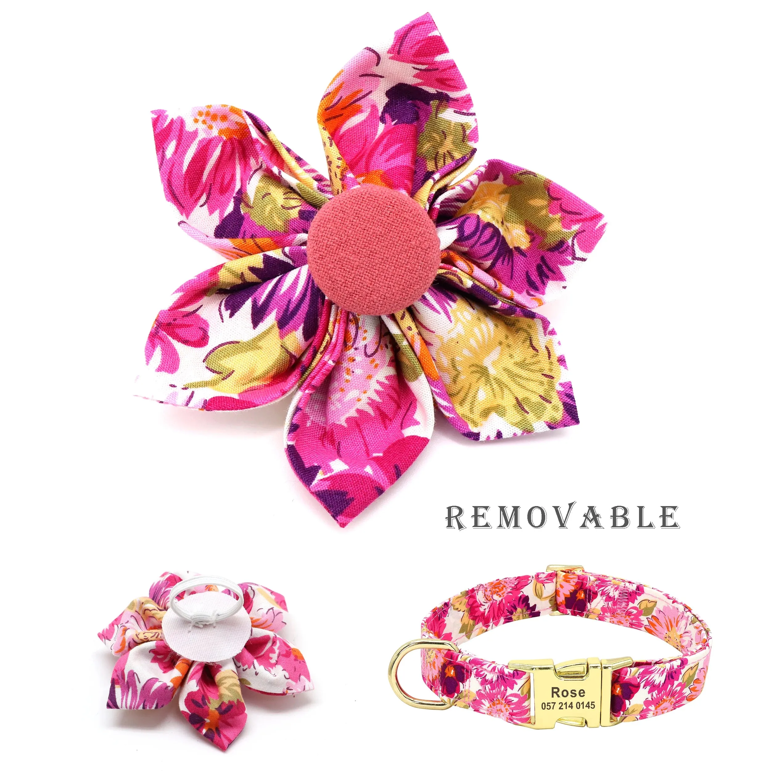 DIVA Pet - "Bella" Nylon Print Pet Collar And Leash