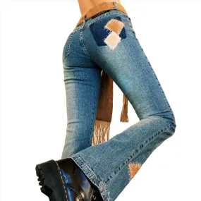 Early 2000s Patchwork Jeans (XS)