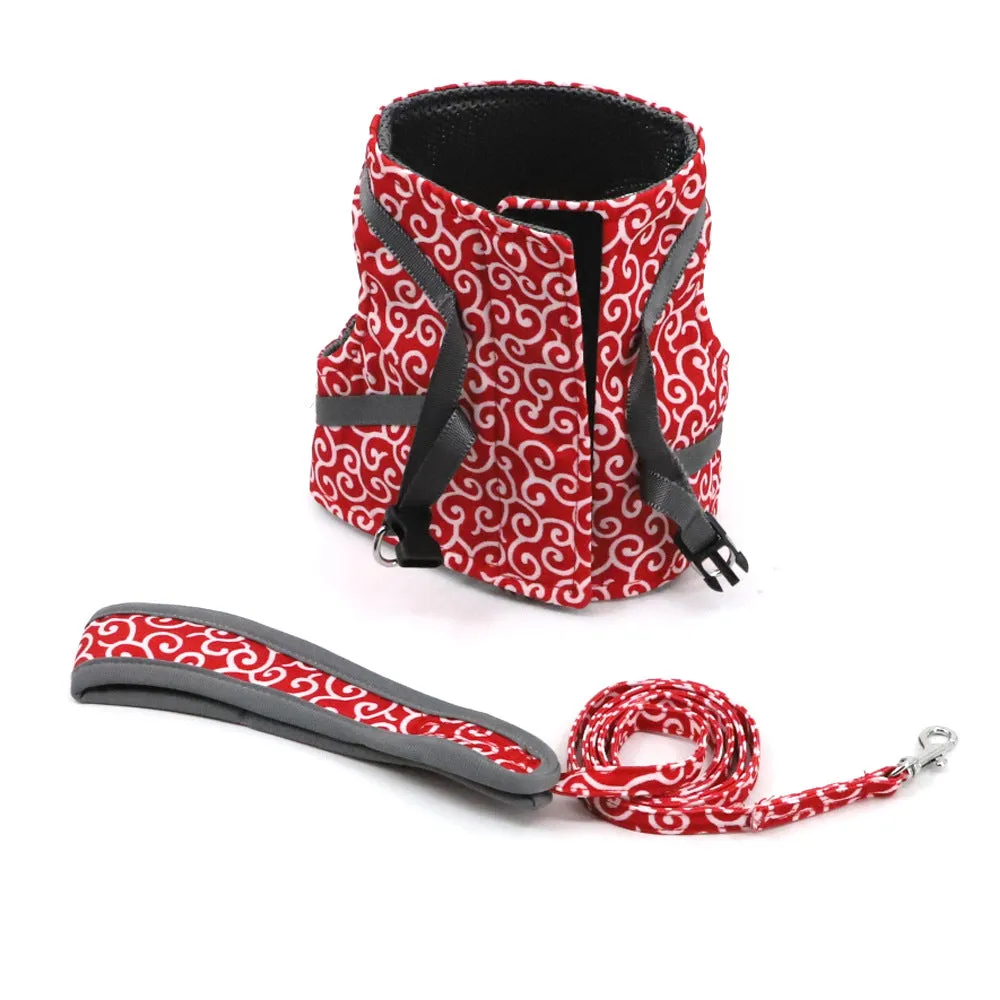 Fashionable Feline or Petite Dogs Walking Vest and Leash