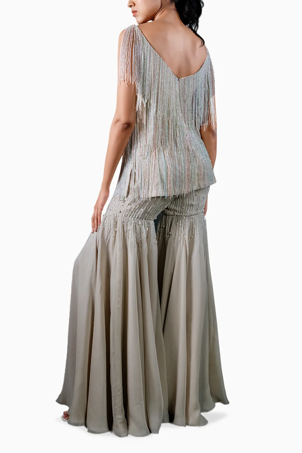 Fringe Tunic with Flared Pant