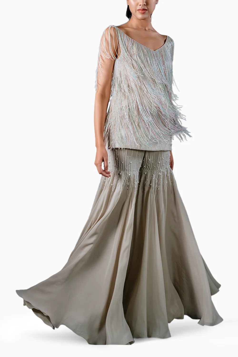 Fringe Tunic with Flared Pant
