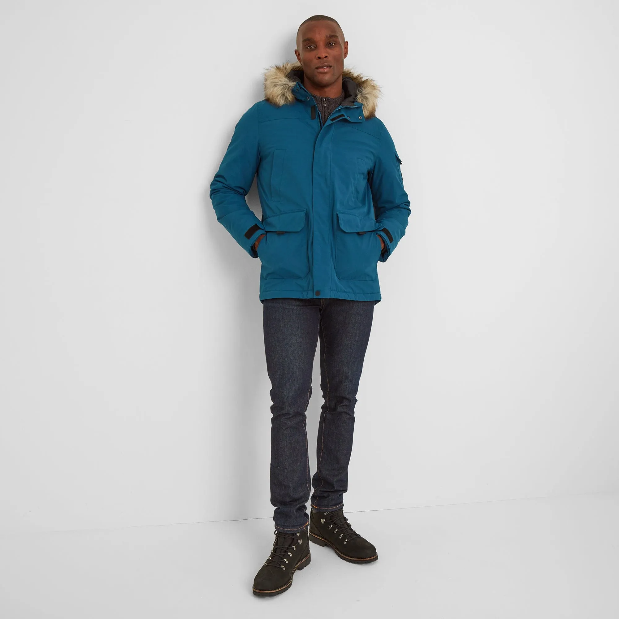 Garrick Mens Waterproof Parka - Lagoon Blue