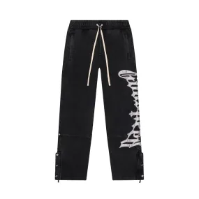 Godspeed Mens OG Logo Sweatpants Black Wash/Silver Satin