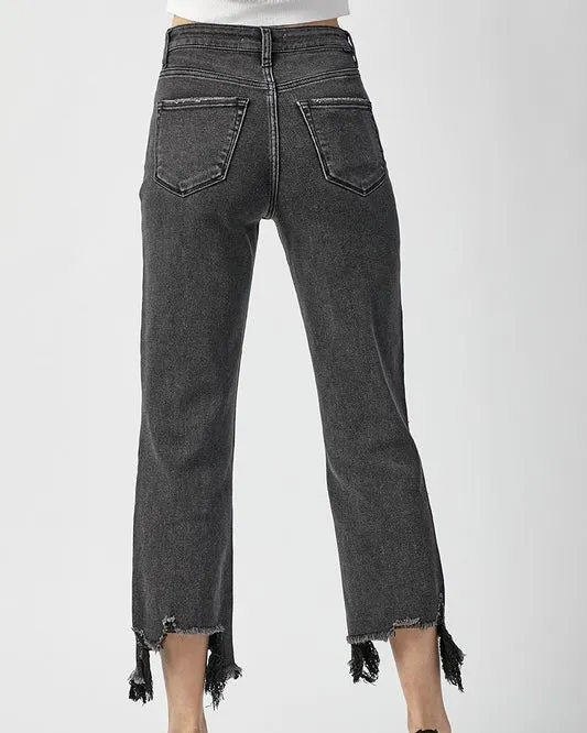 High-Rise Straight Crop Jeans