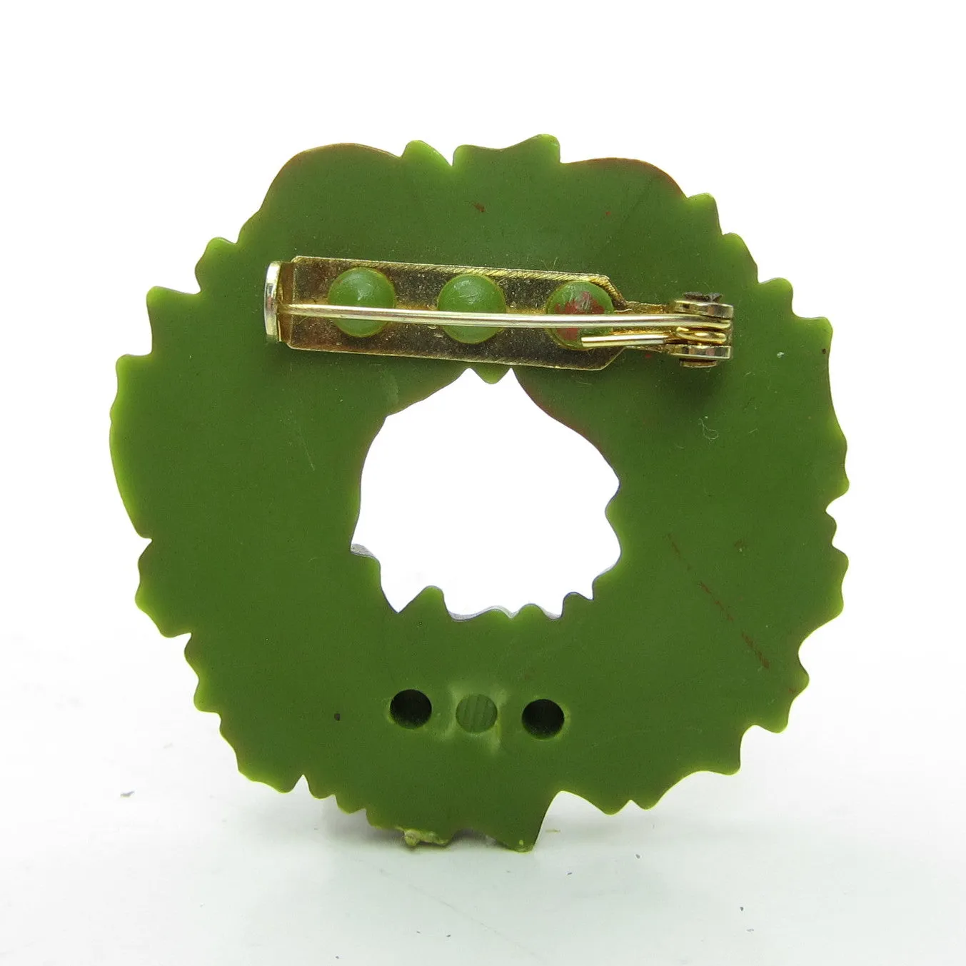 Holly Berry Wreath Vintage Hallmark Christmas Pin