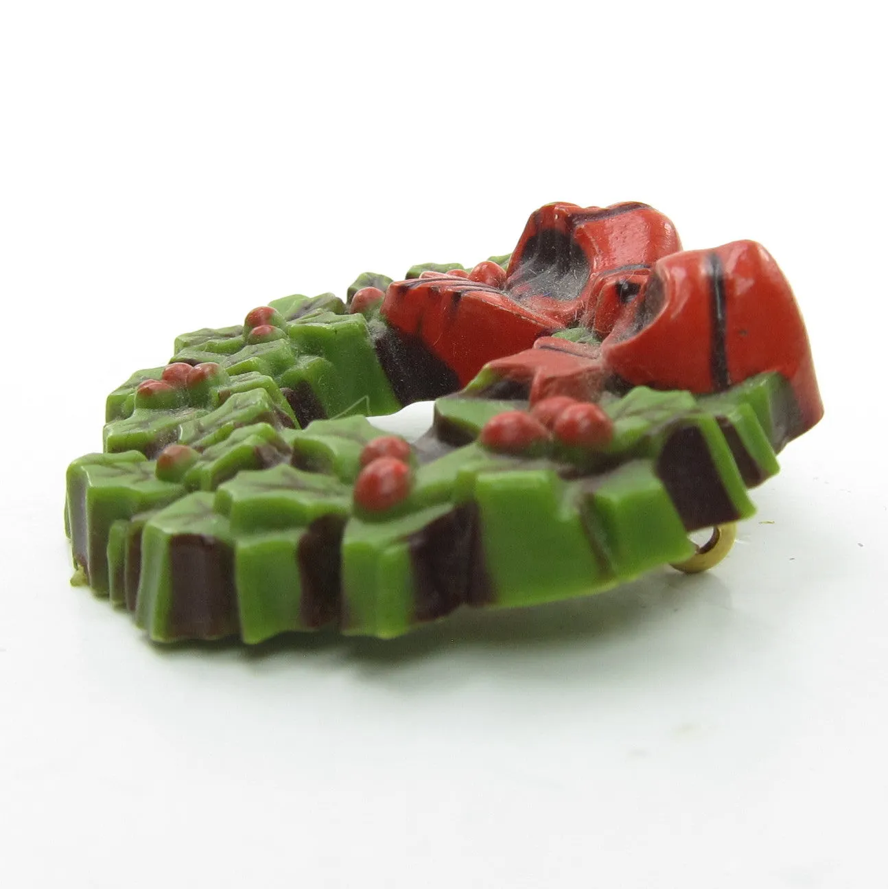 Holly Berry Wreath Vintage Hallmark Christmas Pin