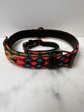 Huichol Fully Embroidered Dog Collar L1