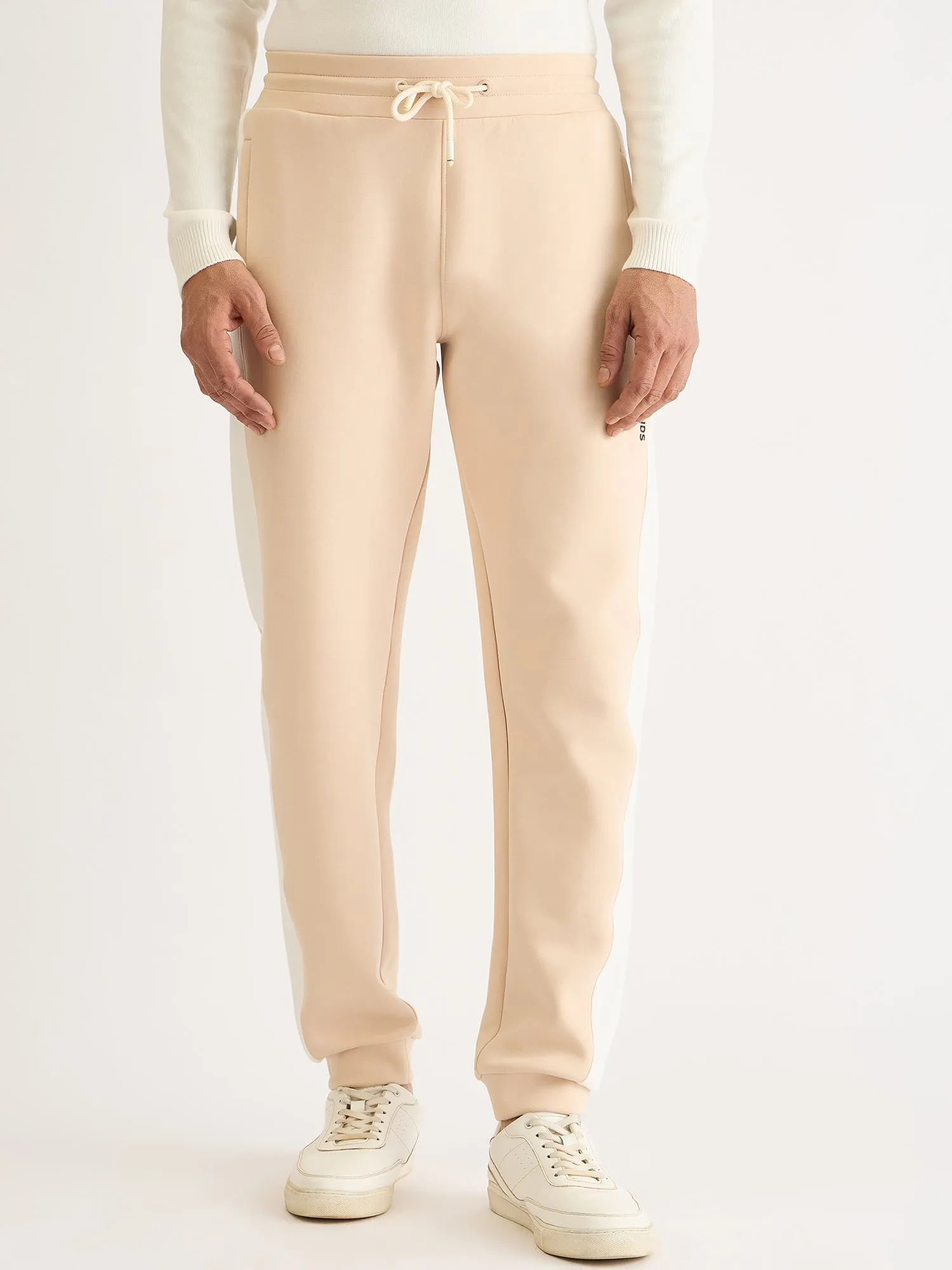 Iconic Men Beige Color-Blocked Regular Fit Sweatpant