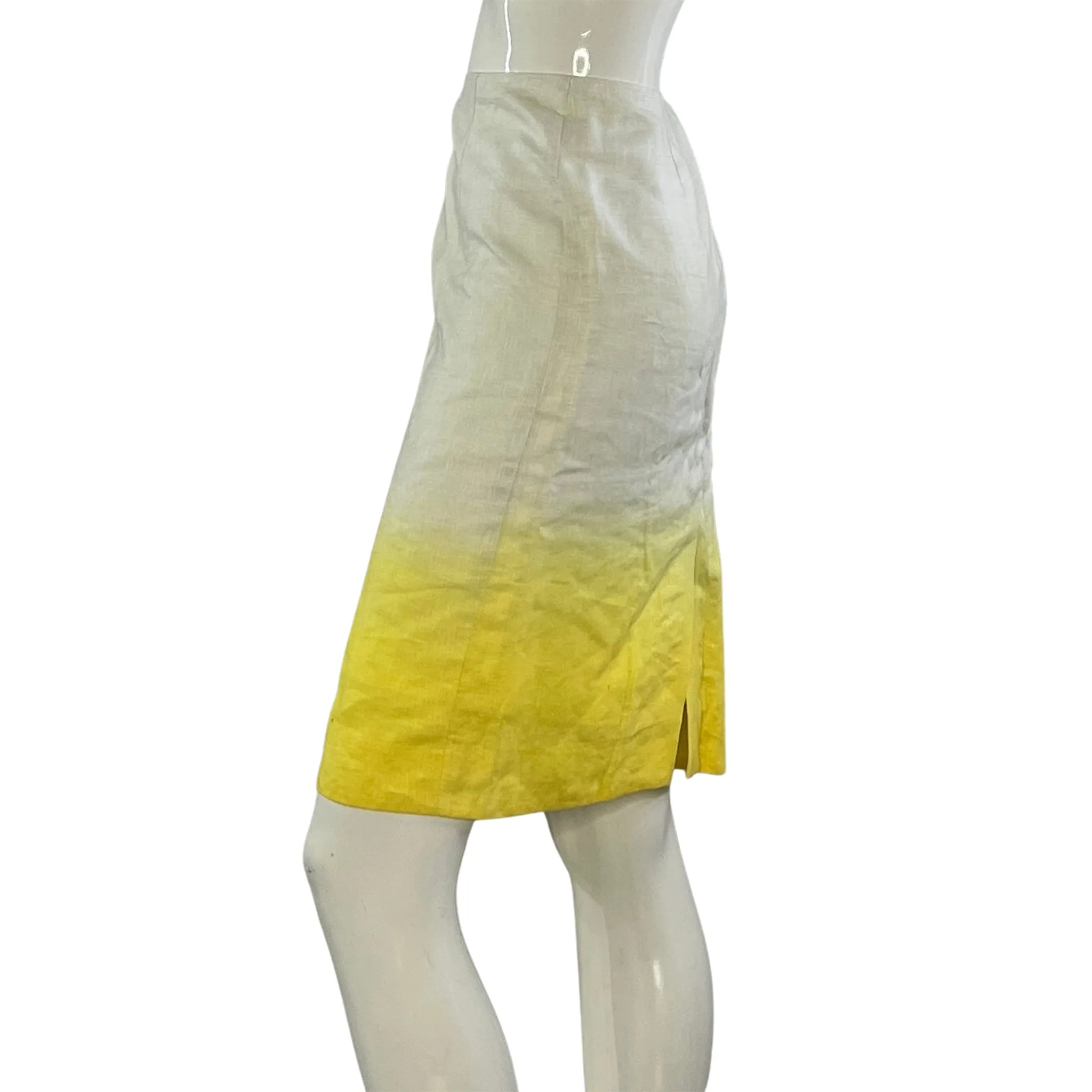 J. Crew Pencil Skirt Ombre White, Yellow Size 6 SKU 000218-12