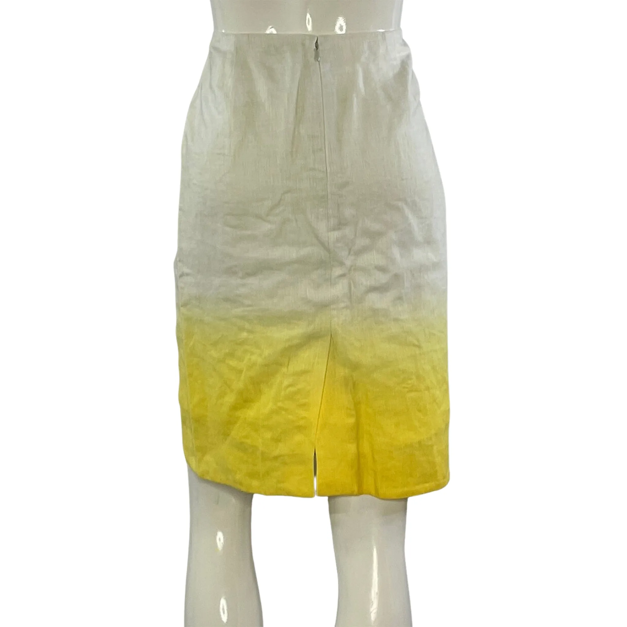 J. Crew Pencil Skirt Ombre White, Yellow Size 6 SKU 000218-12