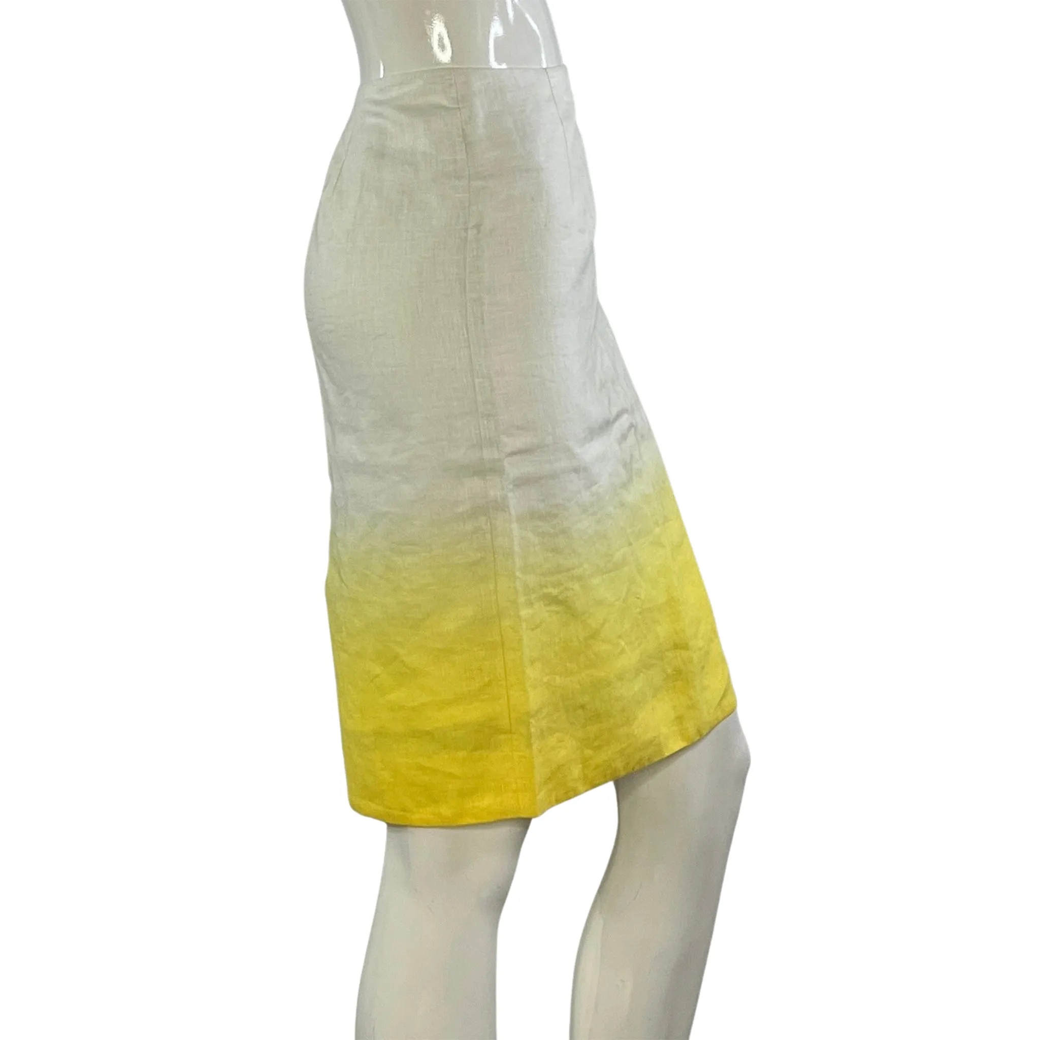 J. Crew Pencil Skirt Ombre White, Yellow Size 6 SKU 000218-12