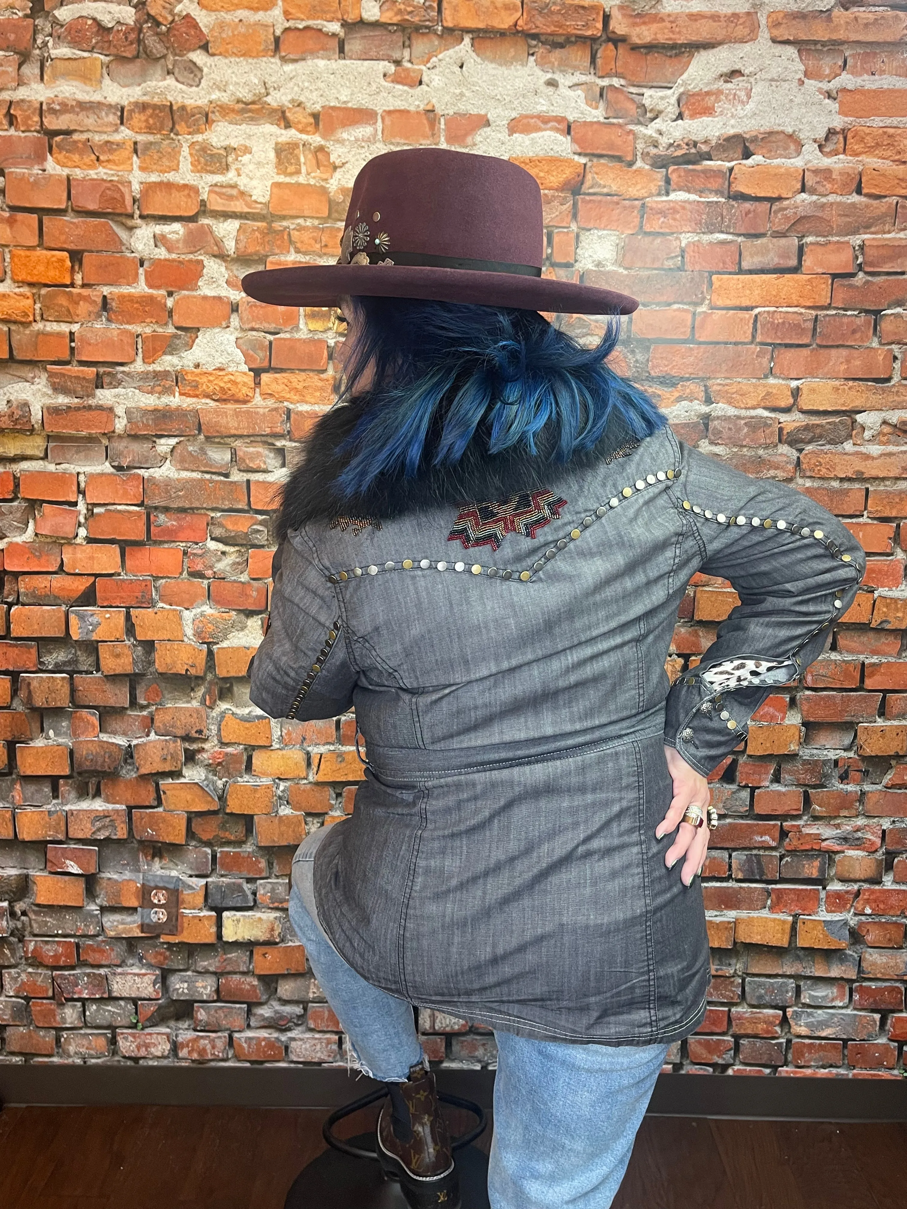 Jacket with Removeable Fur Collar