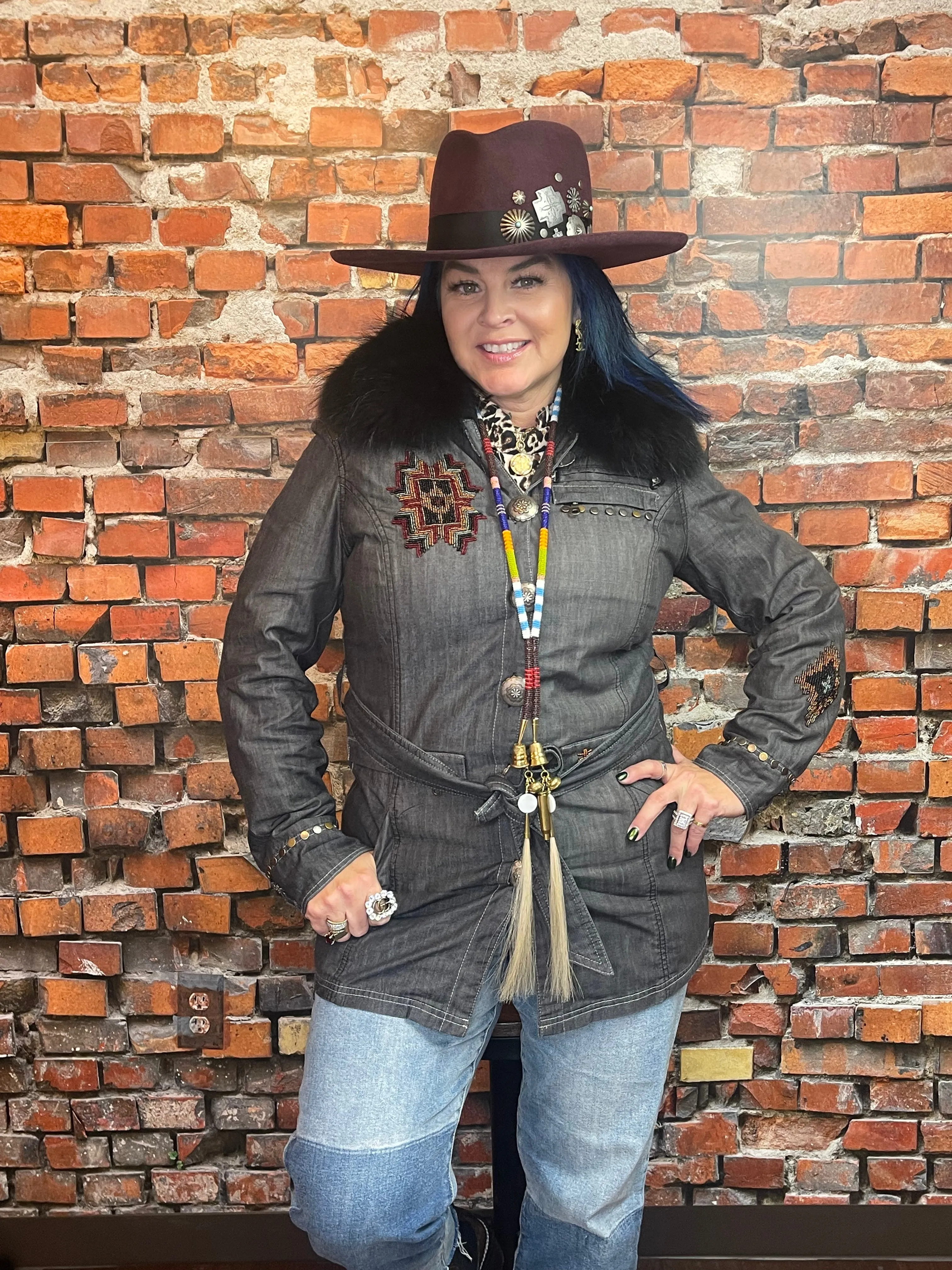 Jacket with Removeable Fur Collar