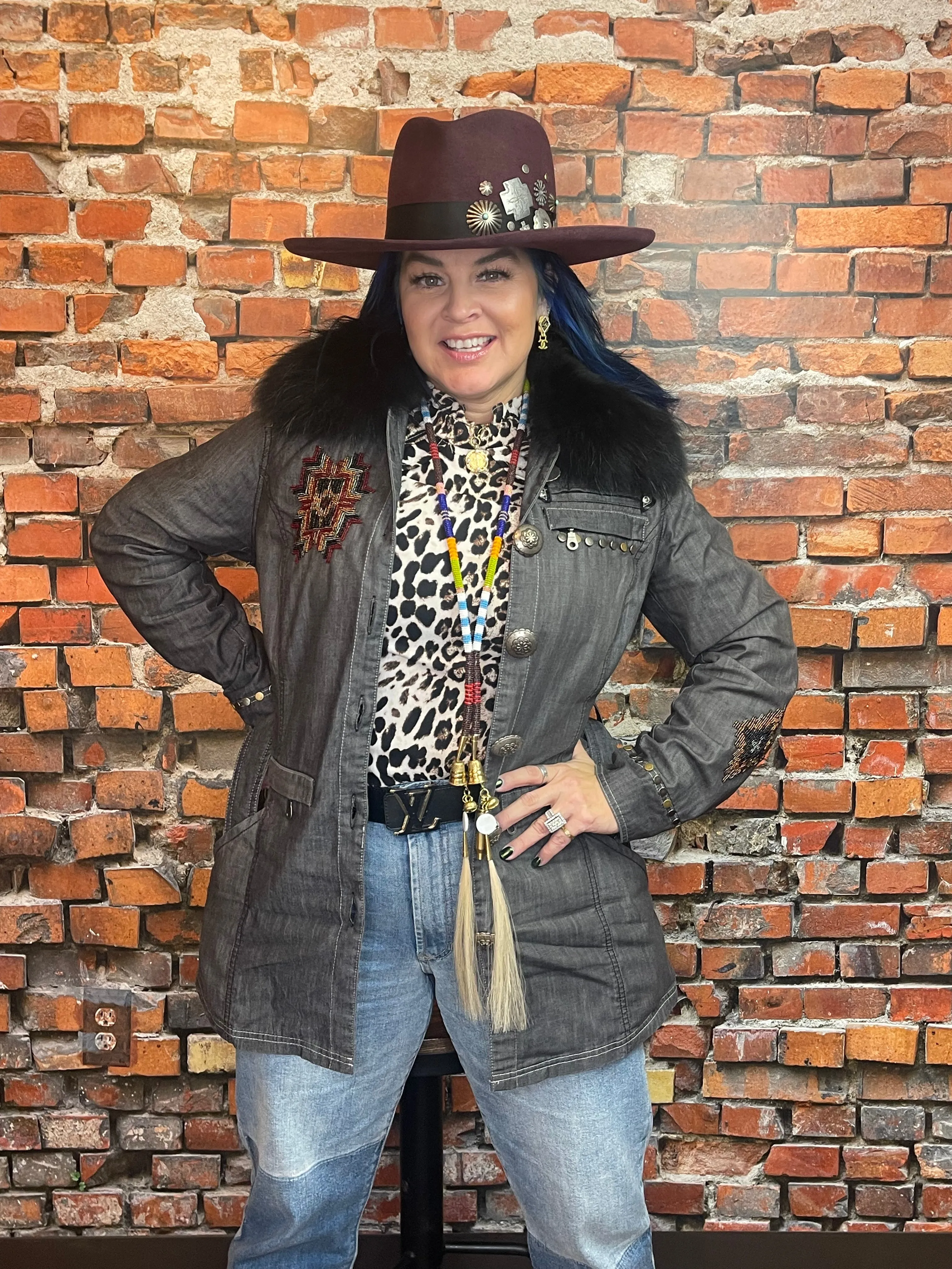 Jacket with Removeable Fur Collar