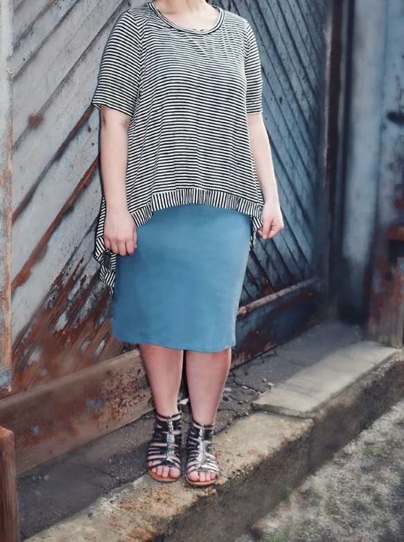 Josie Premium Pencil Skirt- Titanium