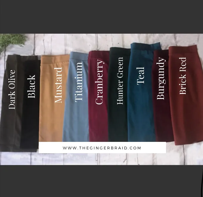 Josie Premium Pencil Skirt- Titanium