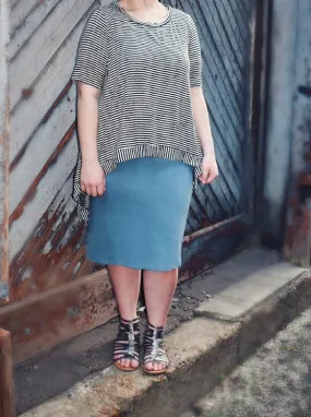Josie Premium Pencil Skirt- Titanium