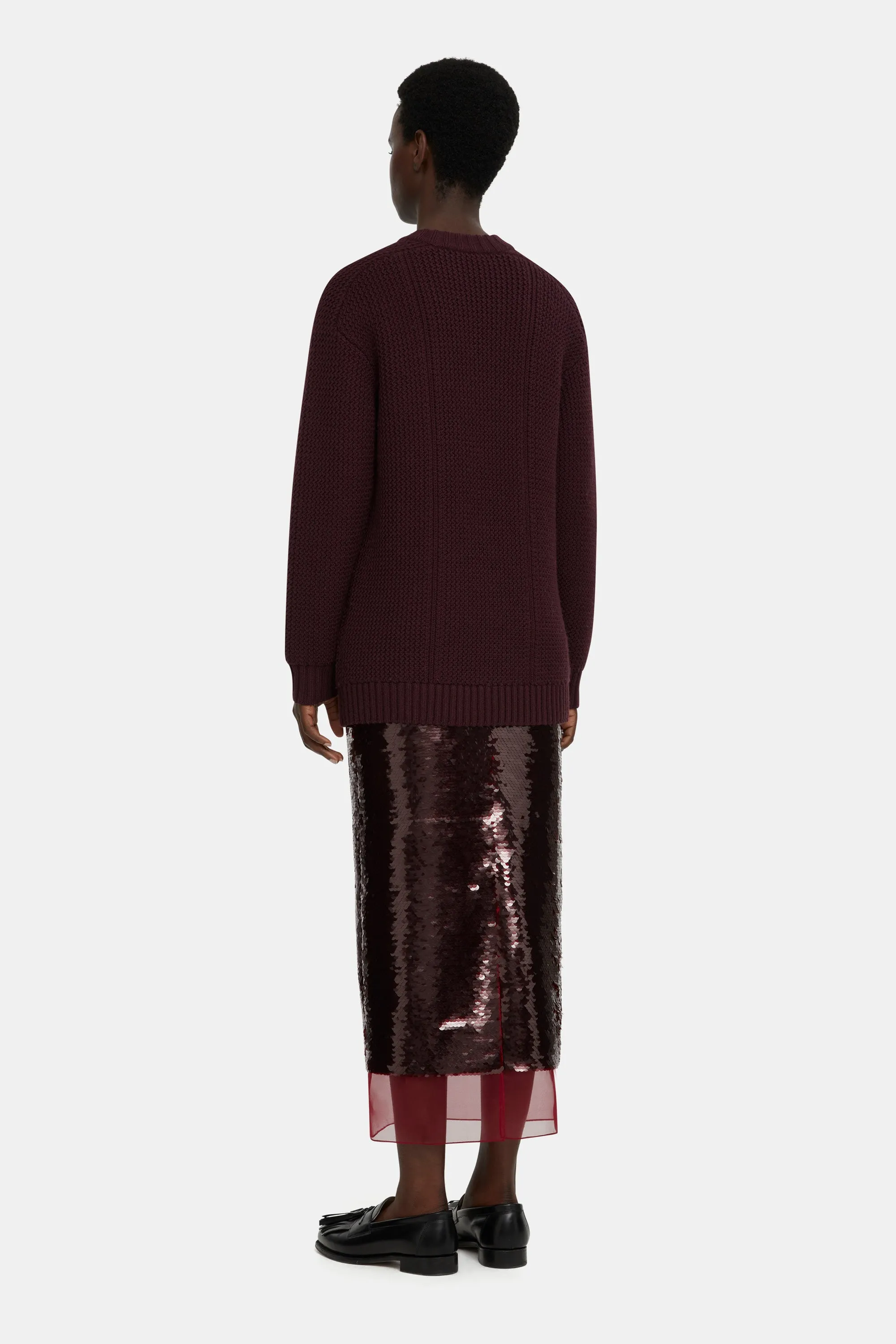 Kazu Skirt in Burgundy Jelly Sequins
