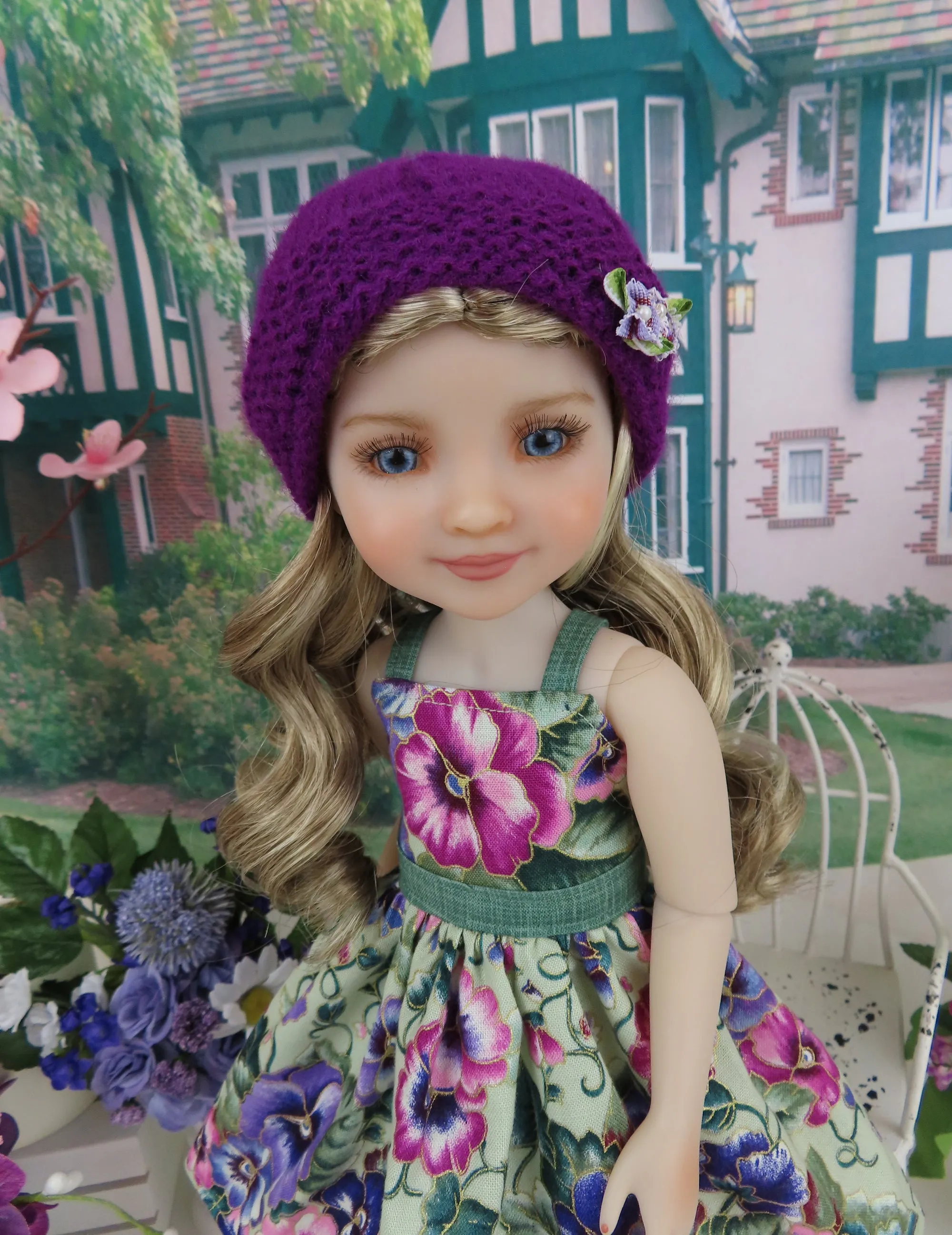Majestic Pansy - dress and sweater set with shoes for Ruby Red Fashion Friends doll
