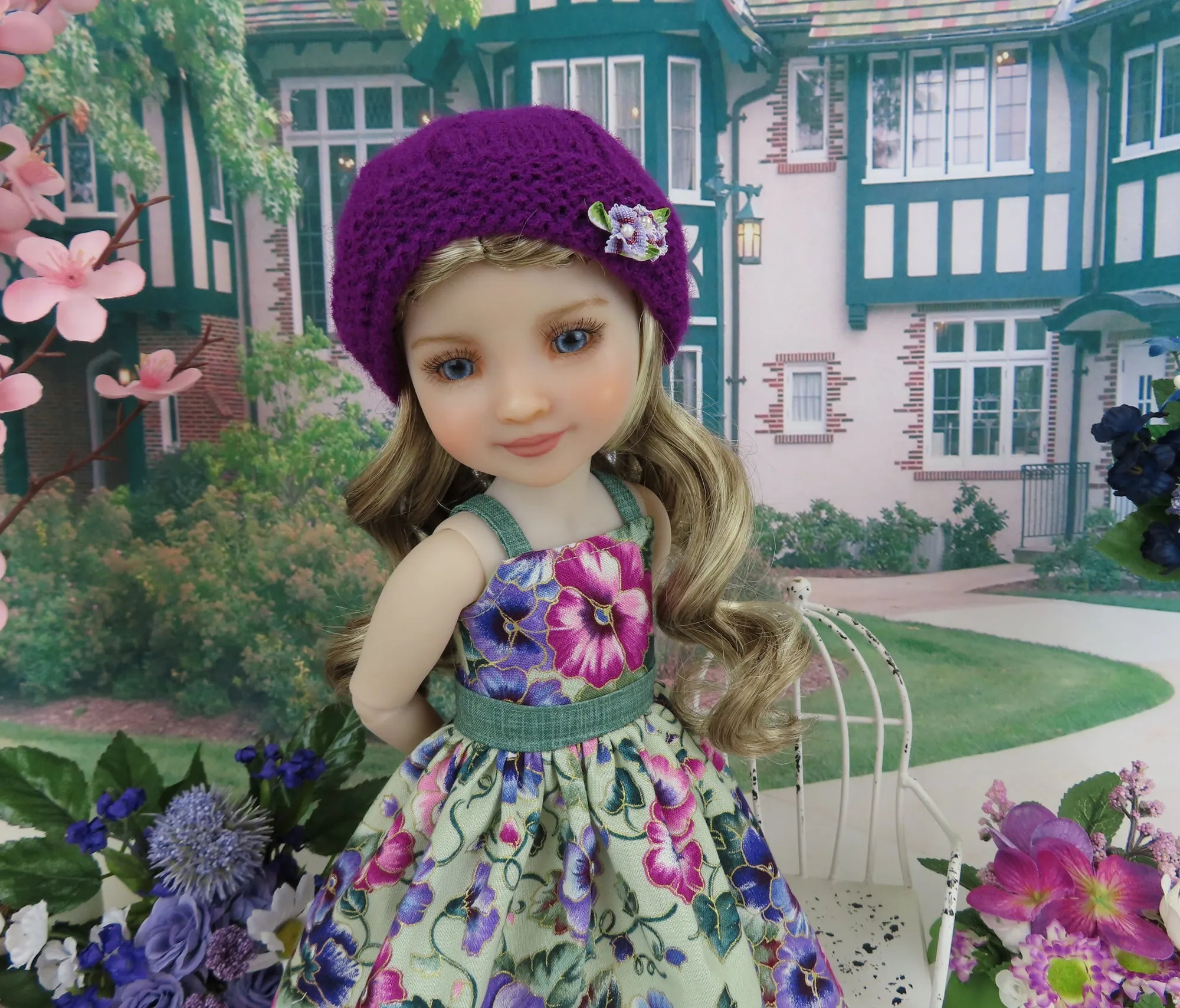 Majestic Pansy - dress and sweater set with shoes for Ruby Red Fashion Friends doll