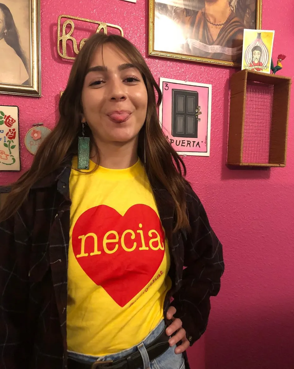 Necia Life tee in Golden Yellow and Red