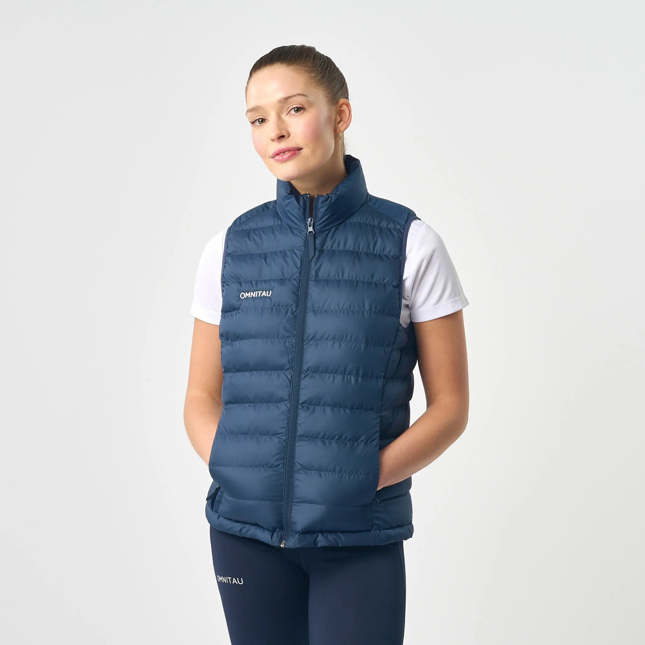 Omnitau Women's Team Sports Recycled Padded Gilet - Navy