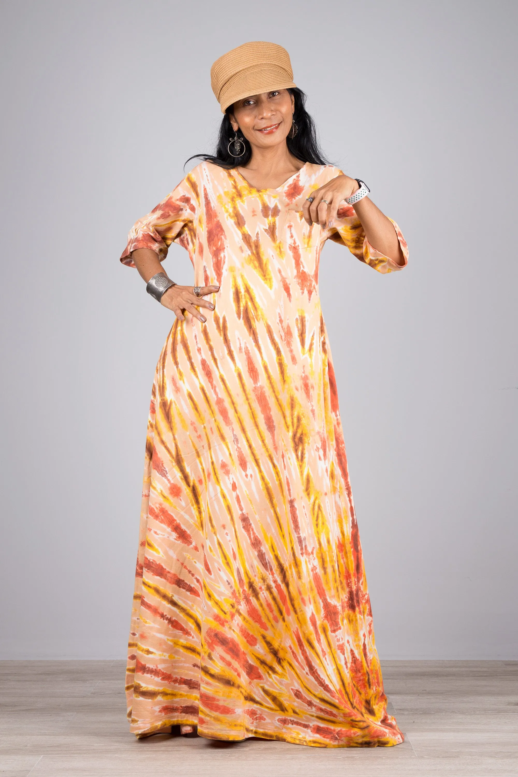 Orange Tie Dye Dress