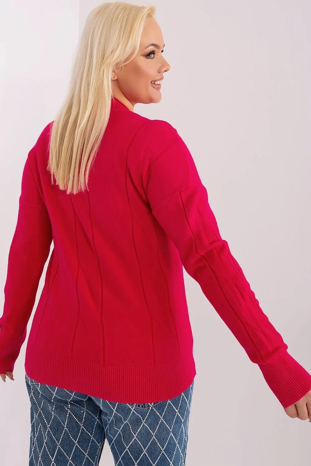 Plus size Red Black Knit Sweaters