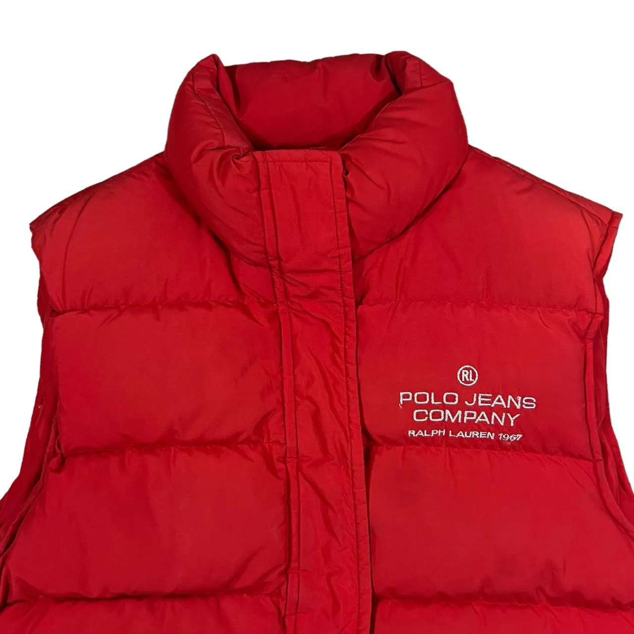 POLO JEANS CO. RALPH LAUREN Cold Weather Red Down Feather Fill Padded Puffer Gilet