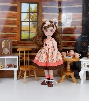 Pumpkin Spice Latte - dress with boots for Ruby Red Fashion Friends doll