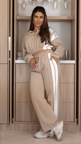 Racer Track Pants Beige