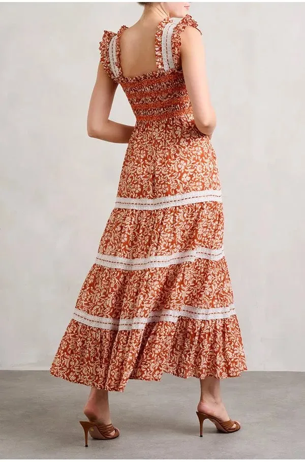 RIXO Aubrie Dress in Sarasa Rose Copper