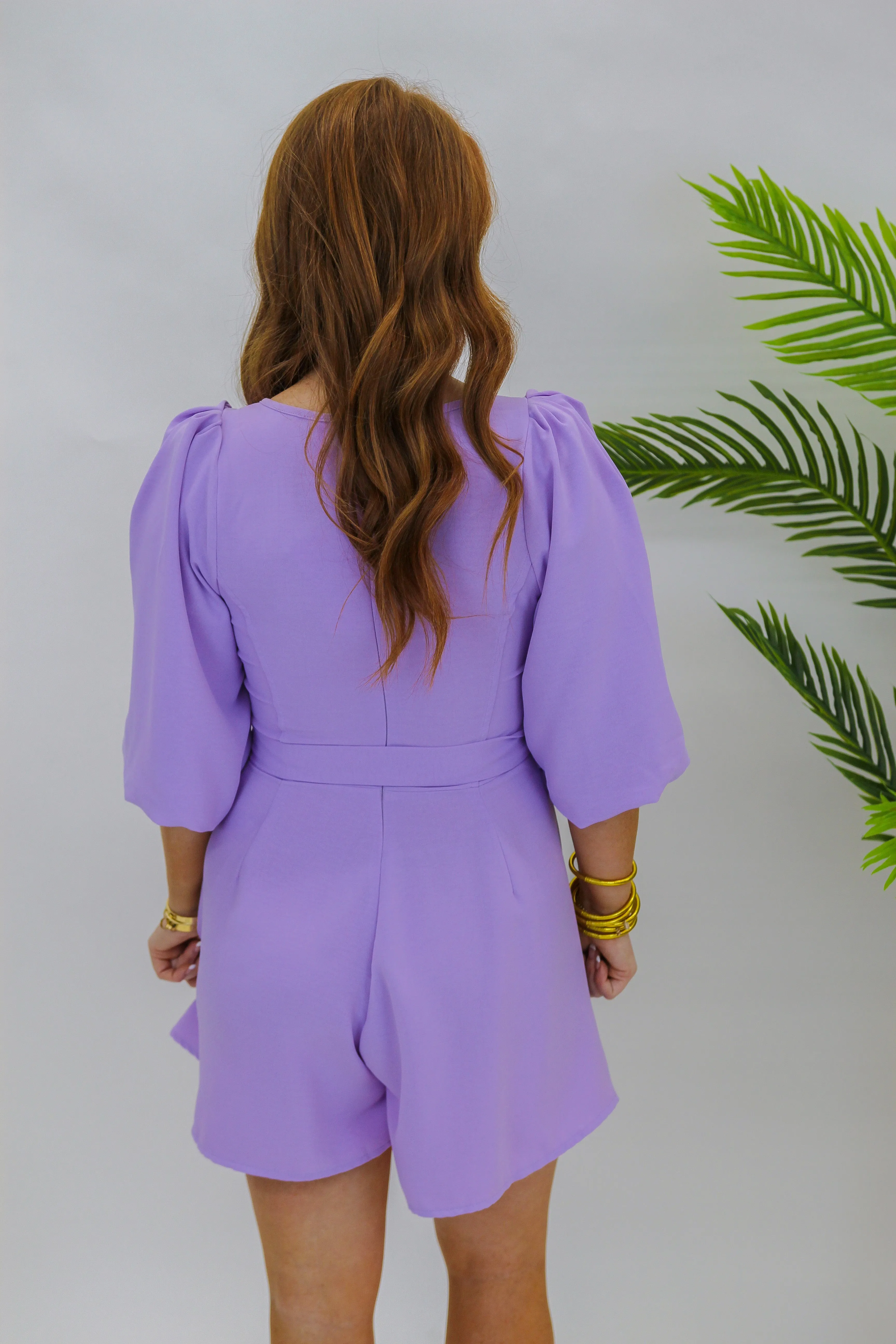 Roxa Belted Romper- Lavender